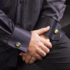 BLUE AMBER SILVER CUFFLINKS